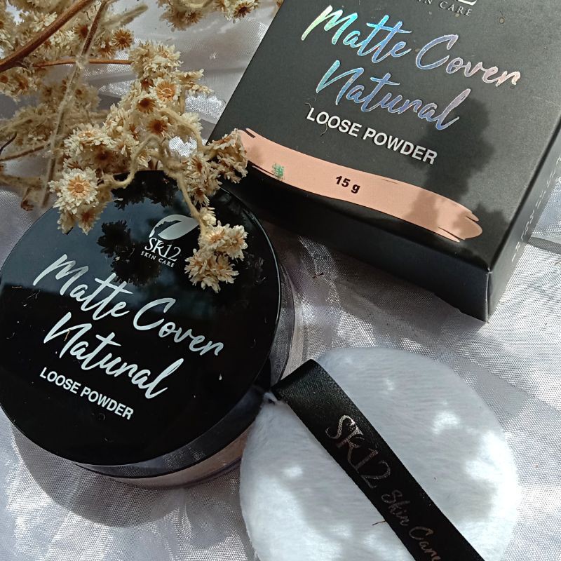 Bedak Tabur Loose Powder Anti Keringat Matte Wudhu Friendly Mengcover Bekas Jerawat SR12