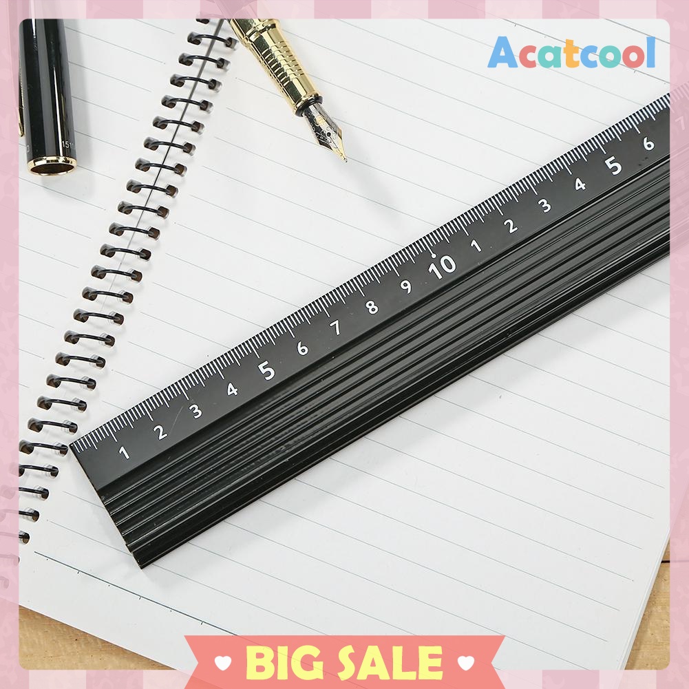 Multi-function Aluminum Alloy Hand Protective Ruler Non-slip Straight Ruler