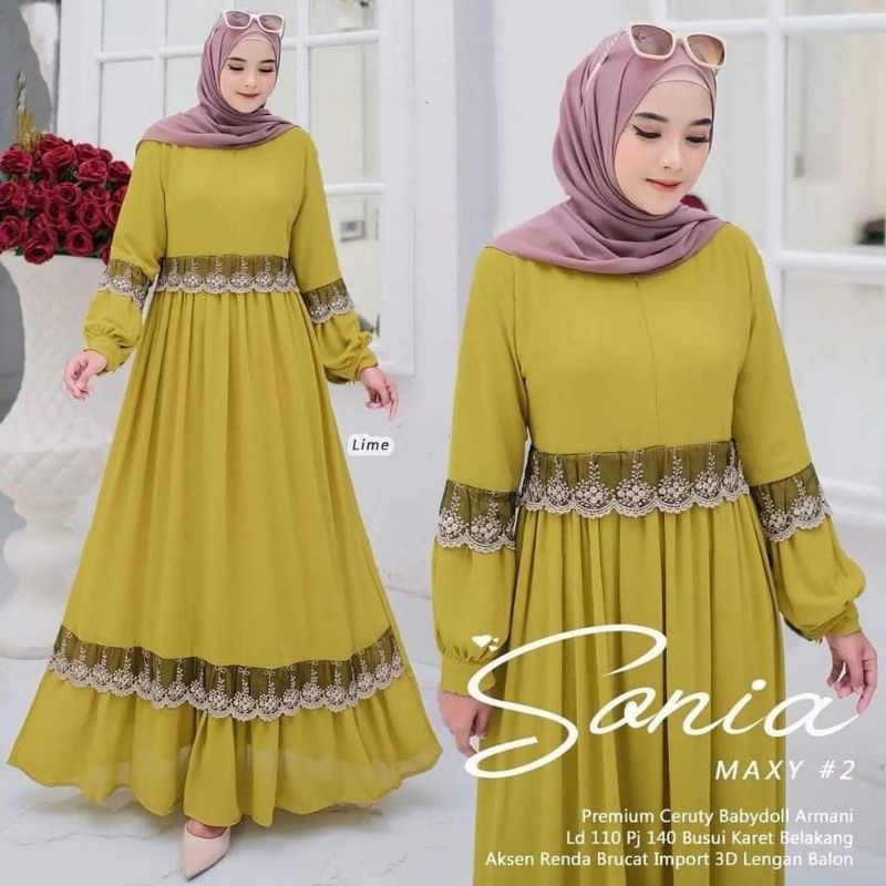 Gamis Ceruty Renda Sania Maxy #2 | (Realpict COD)