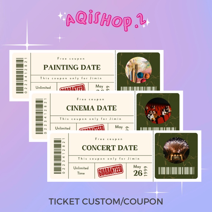 

TIKET/KUPON CUSTOM/TIKET PERCINTAAN/TIKET ULANGTAHUN