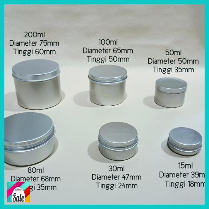MAKEUPKEMASAN- 50ML - POT JAR KALENG ALUMINIUM -KECANTIKAN.
