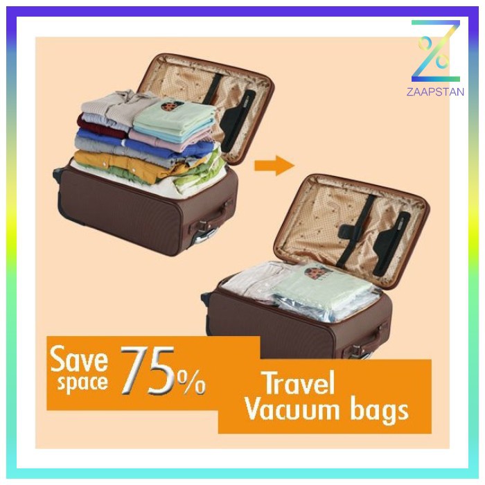 Tas Travel Organizer Plastik Vakum Kompresi 1 PCS - VB-70 - Transparen