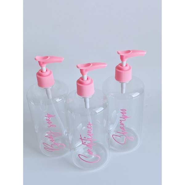 botol BENING 24 500ml PINK EDITION . aesthetic bottle minimalist refill organizer tempat sabun cair pump estetik