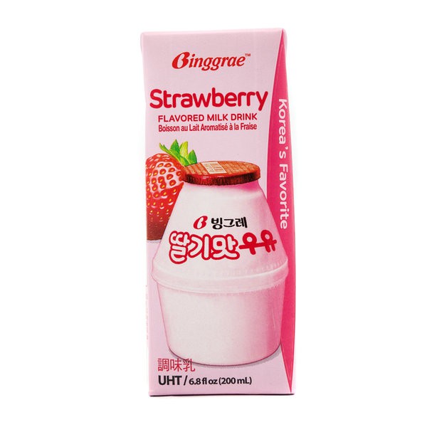 

Binggrae strawberry flavored milk drink 200 ML. rasa strawberry