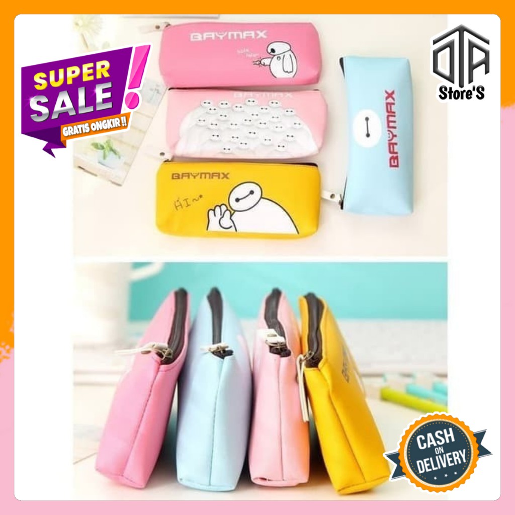 

Tempat Pensil Pencil Case Colourfull Baymax Pouch Kosmetik Organizer Disgrip Cewek Murah