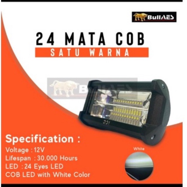 Lampu tembak LED CWL 24 mata 2 baris nyala putih dan kuning 2 mode sterobo