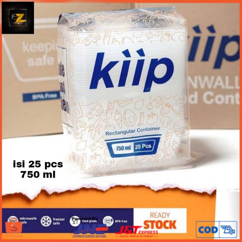 KIIP Thinwall rectangle 750 ml food container kotak makan box tempat