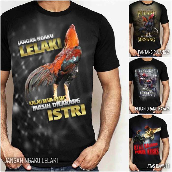 Kaos Ayam Bangkok Baju Ayam Jago Aduan Petarung Distro Tshirt Ayam Dewasa dan Anak Keren Premium Bag