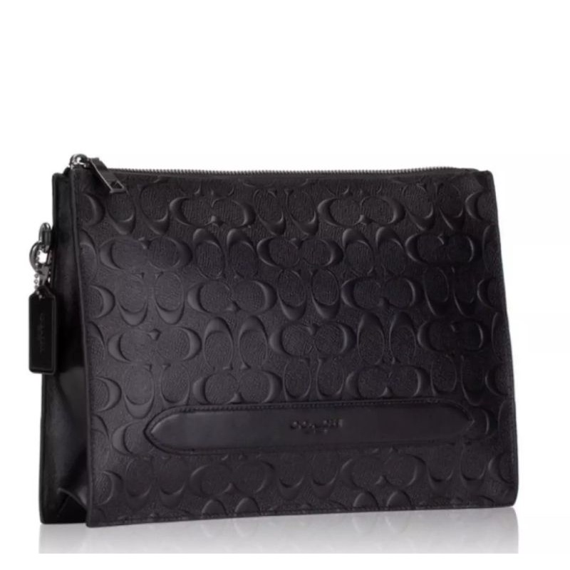 COACH CLUTCH BAG MANHATTAN IN SIGNATURE EMBOSSED (75914)