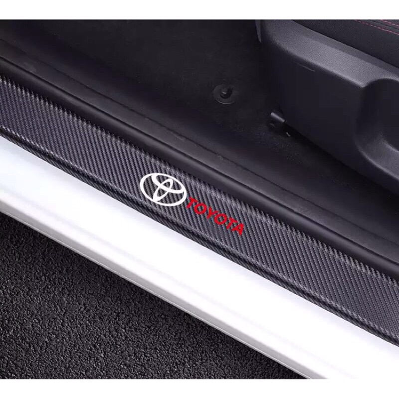 Stiker Mobil Sillplate Toyota Carbon 3D Pelindung Pintu Samping Sticker Car