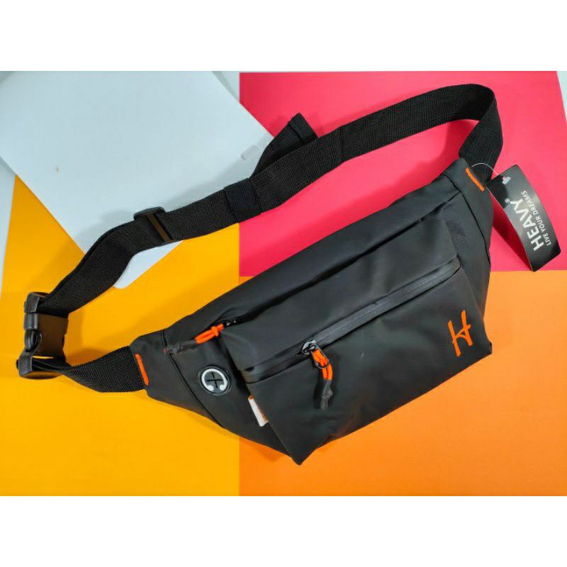 TAS SELEMPANG PRIA HEAVY.BAG. WAIST BAG HEAVY( WATERPROOF) anti air