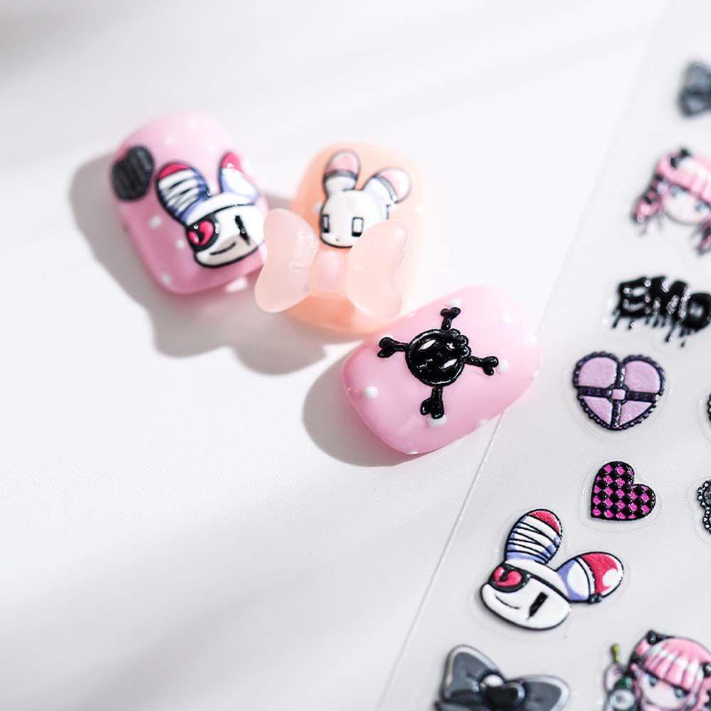 Mxbeauty Kartun Stiker Kuku Wanita Siput Hewan Manikur Aksesoris Nail Art Dekorasi