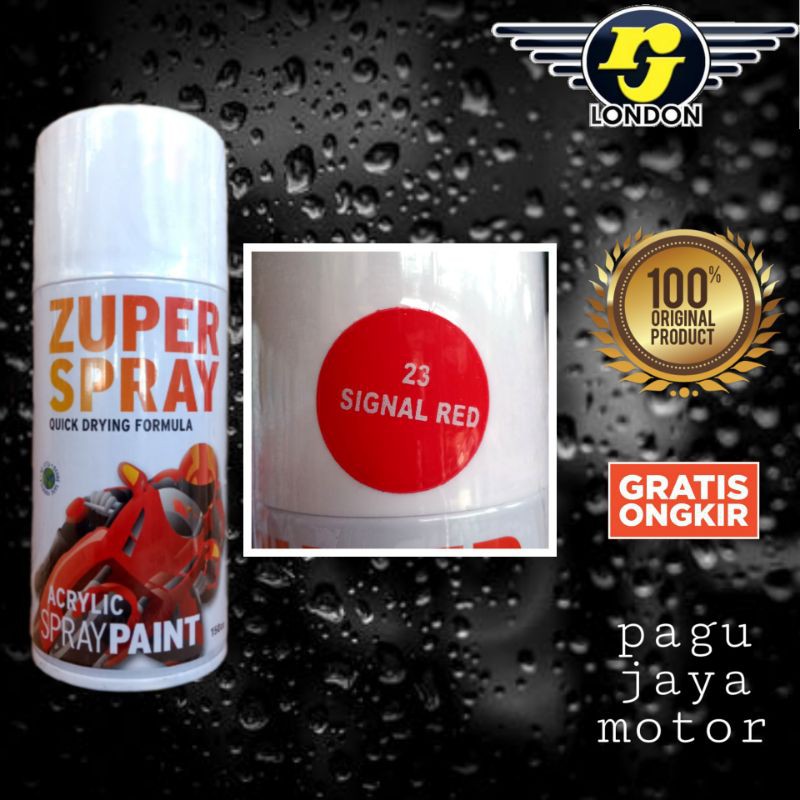 pilok pilox 150cc signal red merah zuper spray cat semprot spray paint untuk cat motor mobil velg helm kayu besi plastik