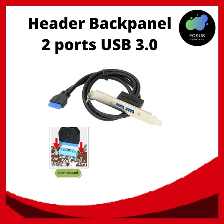 Header Backpanel 2 ports USB 3.0 To Motherboard KODE 100069