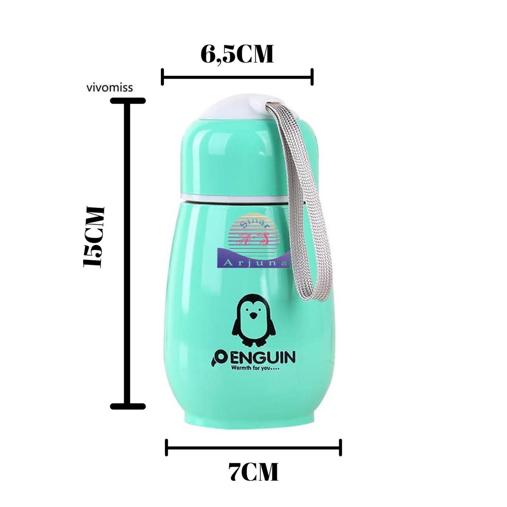 TERMOS PINGUIN BOTOL MINUM MODEL VACUM FLASK DESAIN PENGUIN 300ML