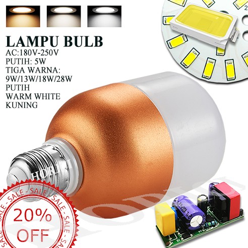 5W 9W 13W 18W 28W 3 WARNA Lampu Bulb Led good eyes berkualitas tinggi LED Bulb E27 3 WARNA LAMPU