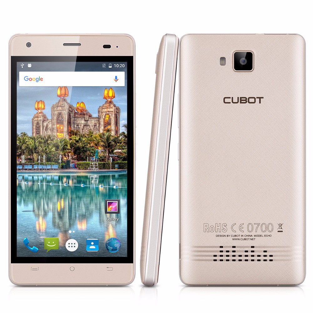 HP.143-CUBOT ECHO 5.0 Inch Unlocked Smartphone Android 6.0 MTK6580 Quad Core Cell Phone 2GB