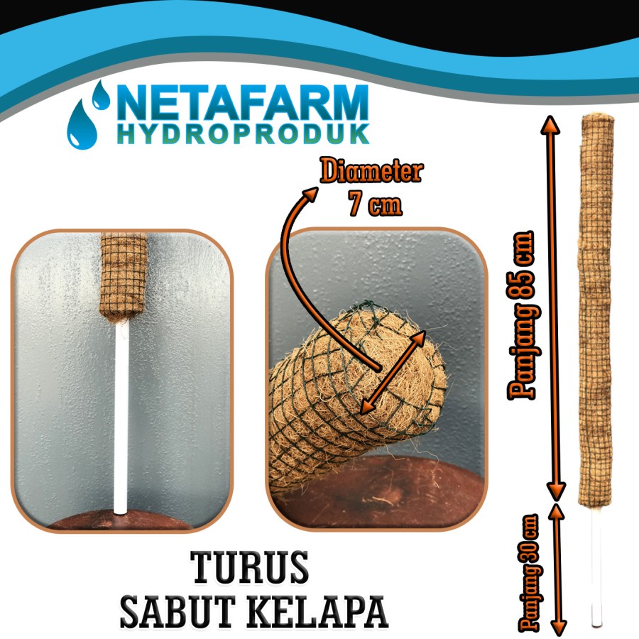 Turus Pipa Sabut Kelapa diameter 7cm tinggi 115cm