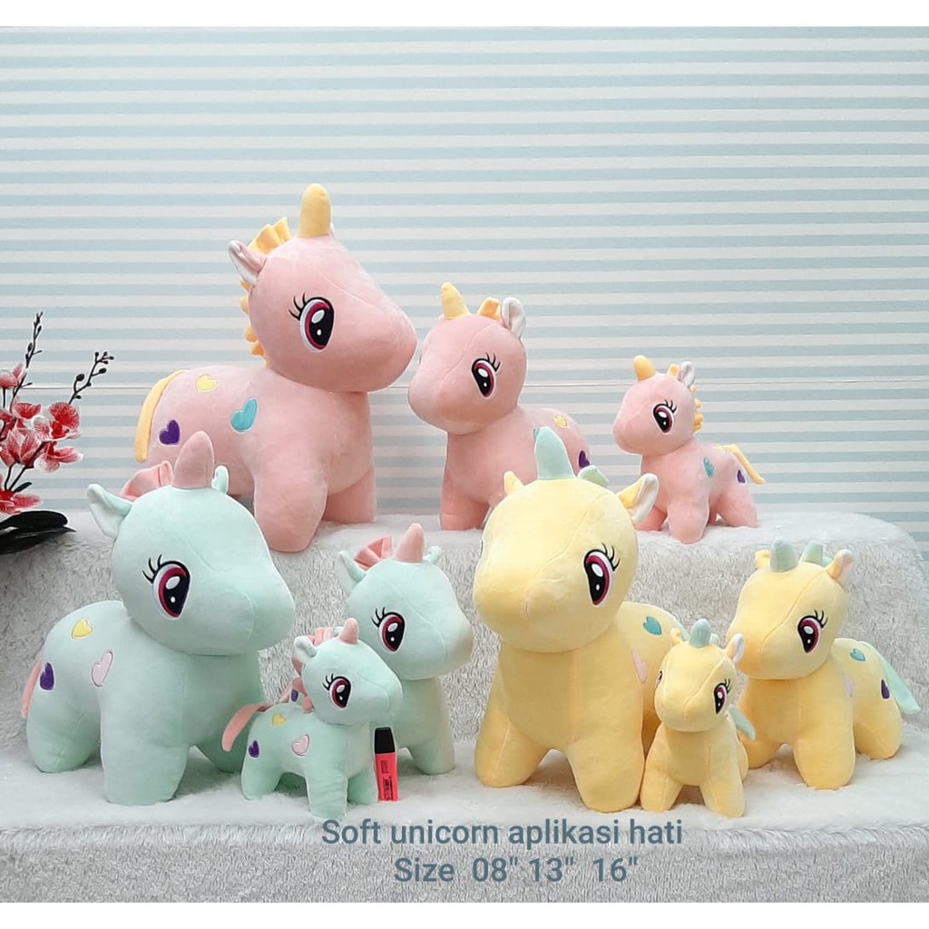 Boneka Soft Unicorn 34cm/13''/boneka unicorn/kado ultah/Boneka Kuda pOny