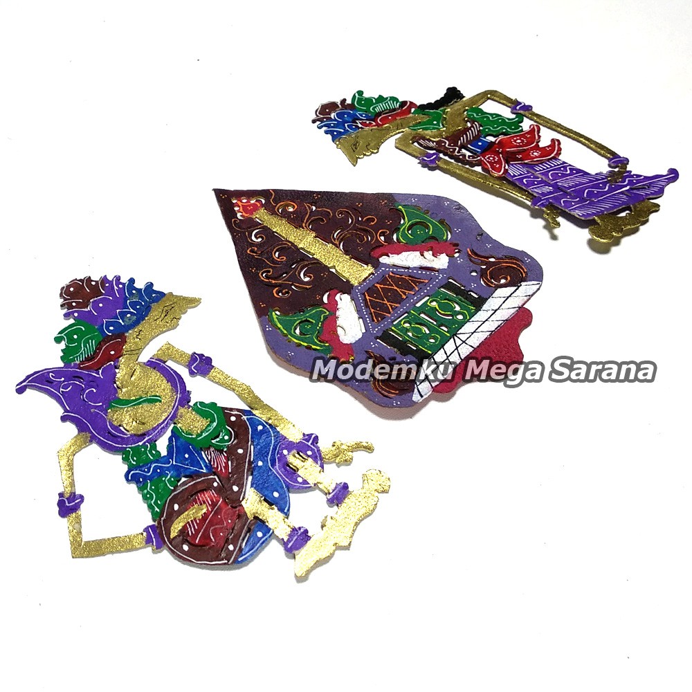 Miniatur Wayang Kulit Rama Shinta &amp; Gunungan Tinggi 10 Cm Tanpa Gagang