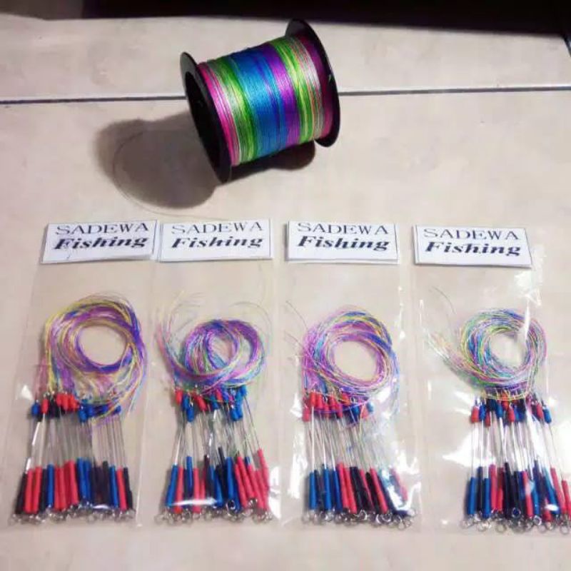 Gagang rangkaian pancing lumot + senar pe 20pcs