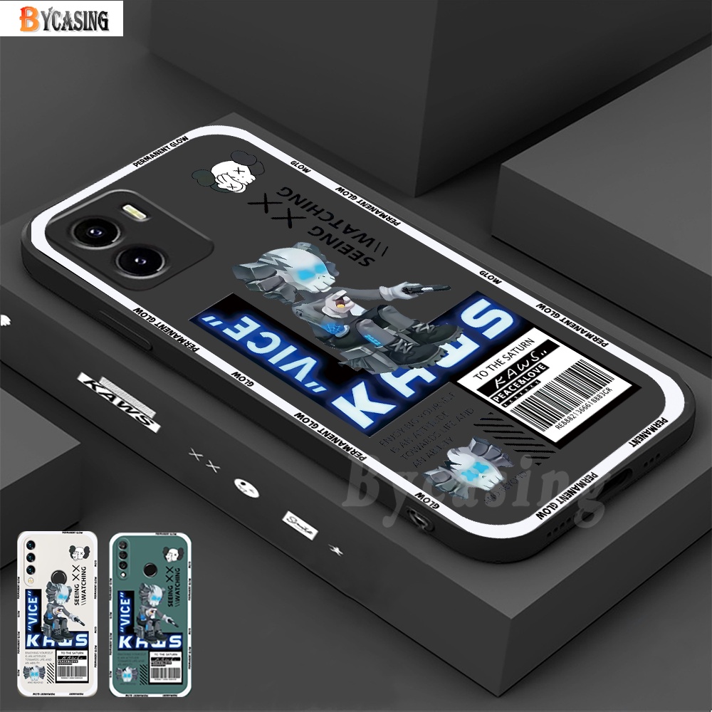 Vivo V27e Y02 Y16 2022 Y35 Y22 V25 Y21S Y33S Y21A Y15S Y15A Y01 Y11 Y12 Y15 Y17 Y12S Y20 Y20i Y19 Y91C Y30i Y51 S1 Y85 V9 Tide Brand Graffiti KAWS Bear Casing Ponsel Silikon Lembut BY