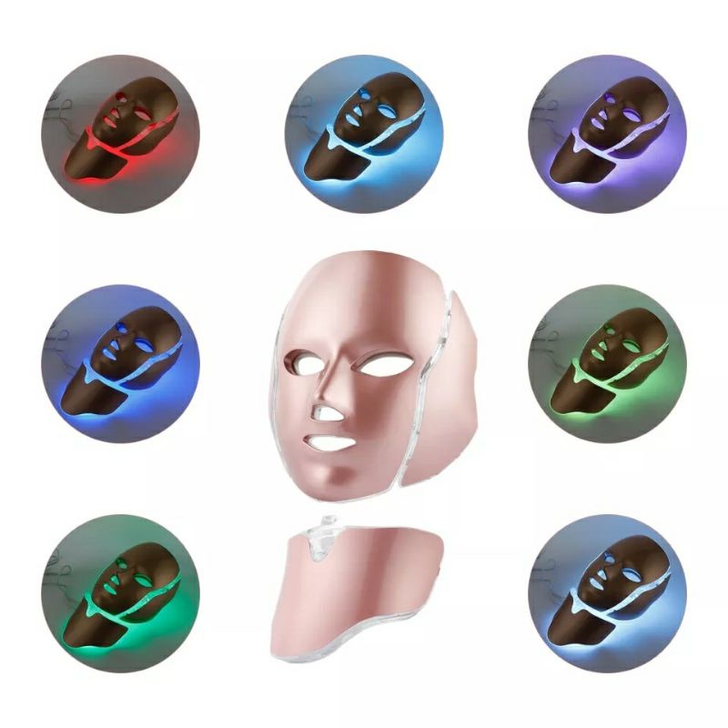 Masker LED PDT LIGHT 7IN1 LED MASK Masker wajah PDT facial plus leher PDT Neck 7 in 1