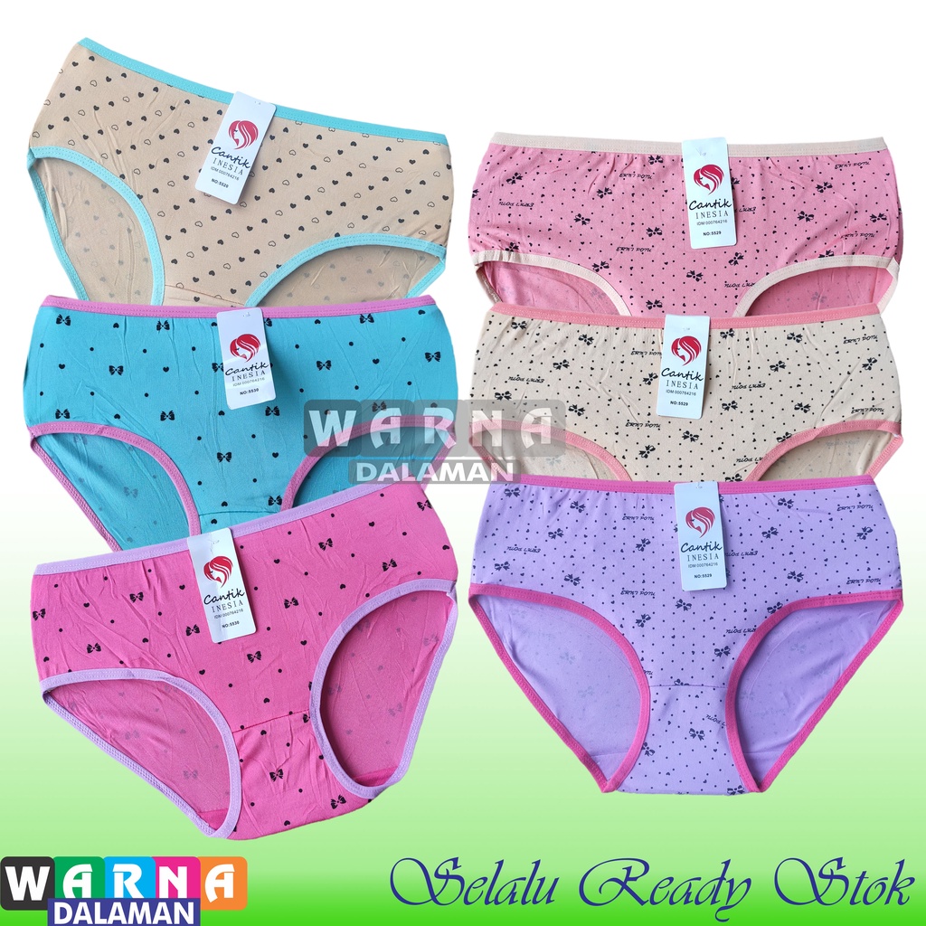 4 Pcs CD Remaja Anak Perempuan Bahan Melar Corak Motif Random ALLSIZE | WARNA DALAMAN