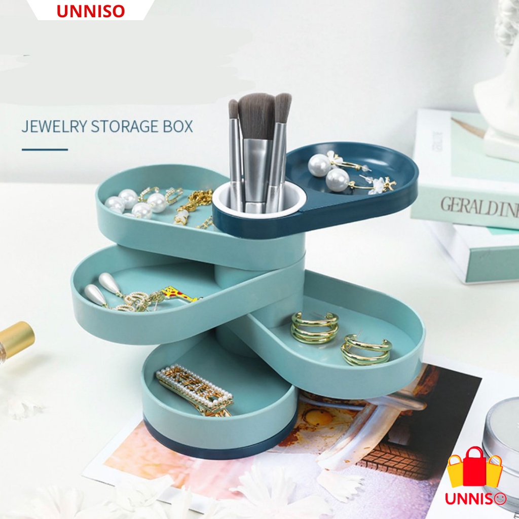 UNNISO - Rotating Jewelry Storage Box Tempat Perhisan JS1