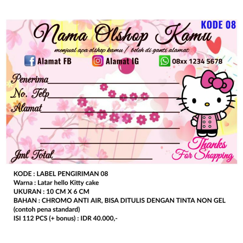 

stiker label pengiriman kode 08