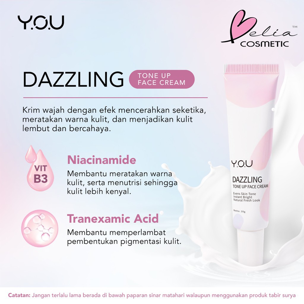 ❤ BELIA ❤ YOU Dazzling Glow Up Series | Facial Foam Toner Day &amp; Night20 40 Tone up Face Cream Body