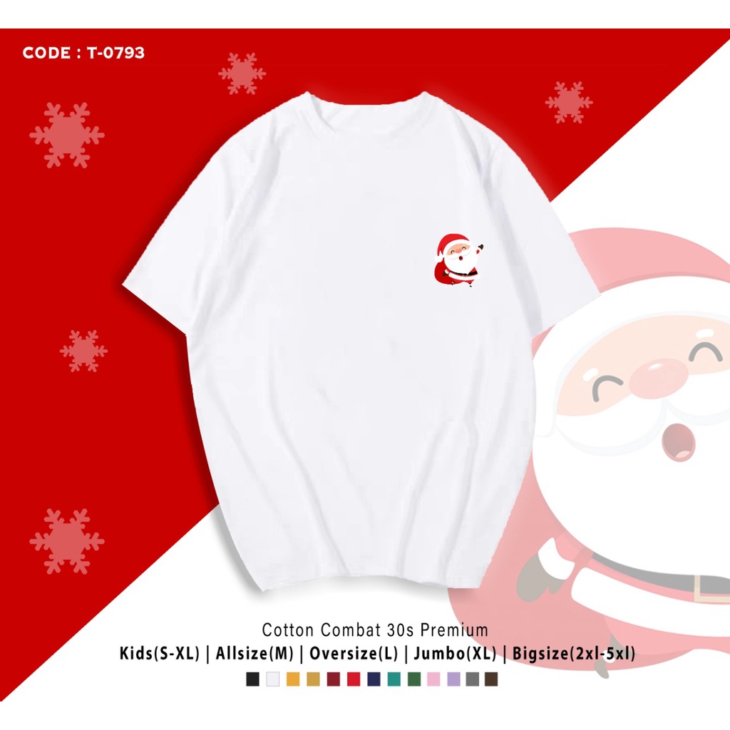 FREE CUSTOM NAMA - T-SHIRT / KAOS SANTA SIDE / KADO NATAL / BAJU KEMBARAN NATAL / KAOS CUSTOM KELUARGA