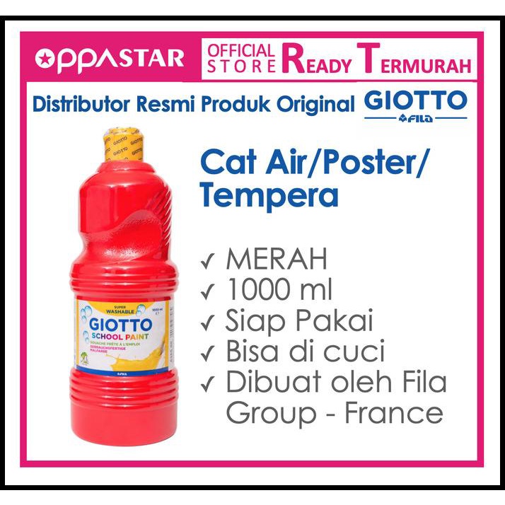 

Giotto School Paint 1000 Ml Red Merah