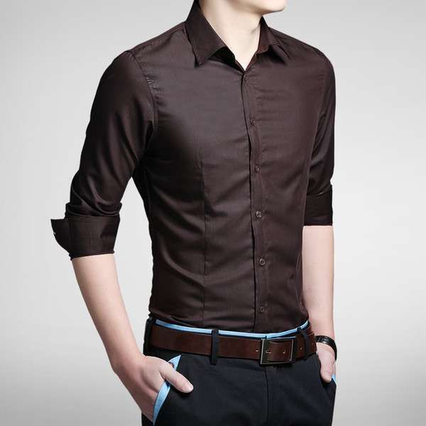 Kemeja Pria Lengan Kerah Katun Berkualitas Putih Dewasa Pakaian B6V7 Lengan Pendek Slimfit Baju Atas