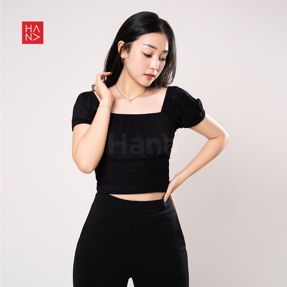 HanaFashion JKT - Yumi Crop Top Korea Wanita - CT202