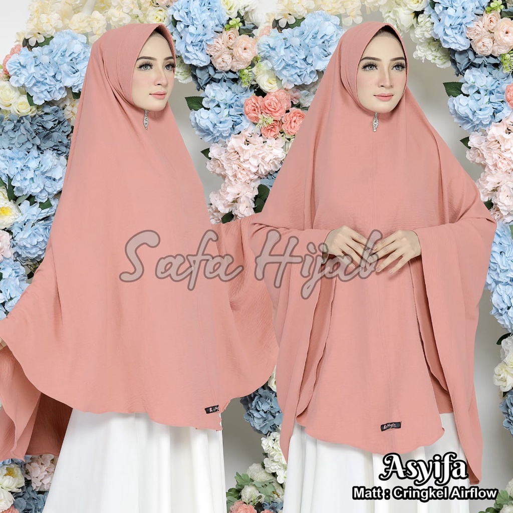 Jilbab Instan Crinkle Airflow Khimar Airflow crinkle Premium Asyifa Jilbab Bergo Pet Airflow Anti Kusut Safa Hijab