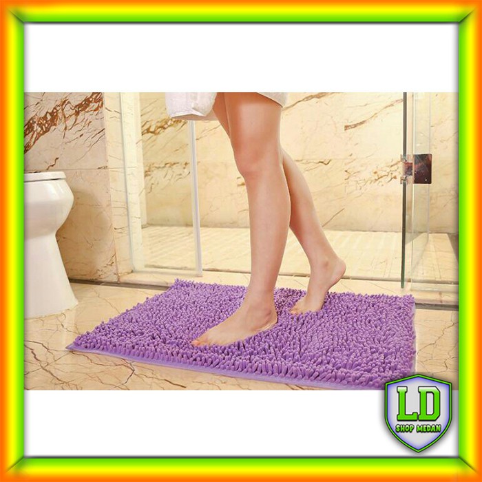 LD.SHOP KESET KAKI Cendol DOFF ANTI SLIP Keset Kaki Microfiber alas putih bintik hitam