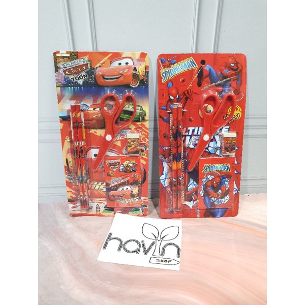 paket alat tulis lengkap/stationery set SCISSOR/study set ada memo GUNTING-COWO