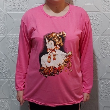 KAOS ATASAN LENGAN PANJANG  WANITA JUMBO XXL MOTIF GIRL/KAOS LENGAN PANJANG/OBLONG WANITA MODIS/KAOS