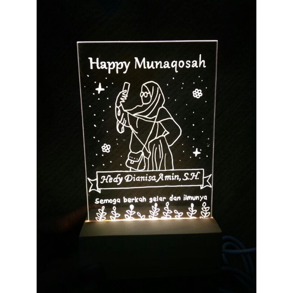 kado/gift wisuda/kompre/wedding akrilik led A6