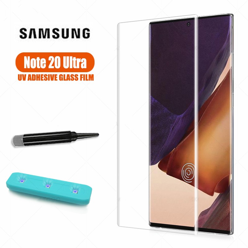 Nano Liquid UV Light Curved Glass Full Samsung NOTE 10 20 ULTRA 8 9 s10 s20 S21 S21+ S22 Ultra Antigores kaca