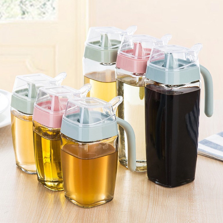 SS -Botol Minyak Goreng Bahan Kaca Tebal 350ml Oil Pot Botol Serbaguna