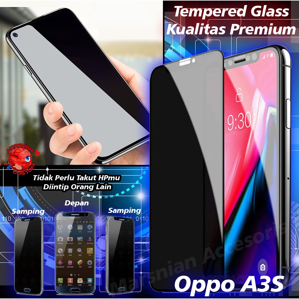 Tempered Glass Oppo A3S Kualitas Premium Anti Minyak Anti Gores Anti Noda Anti Silau / Pelindung Lay