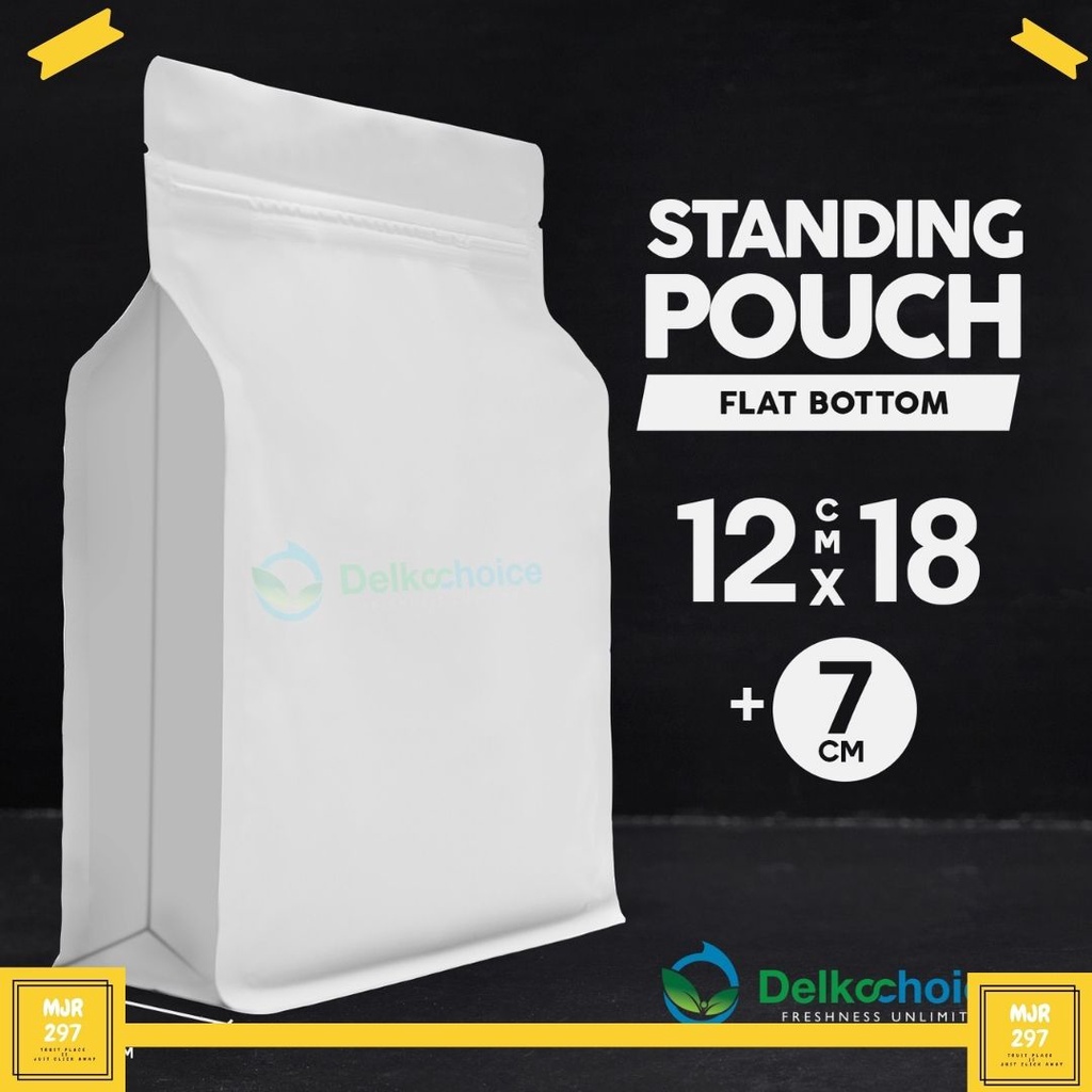 STANDING POUCH - FLAT BOTTOM ZIPLOCK ALUMUNIUM FOIL