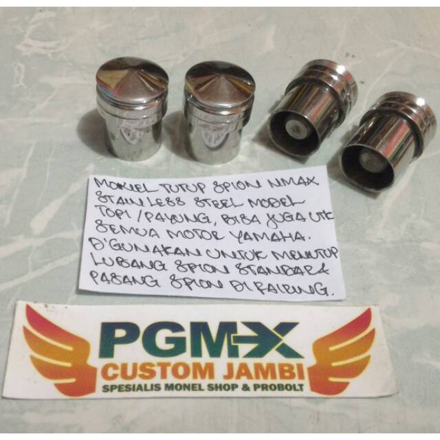 Monel Tutup Spion Nmax Stainless Steel Model Topi Payung All Yamaha Sepasang