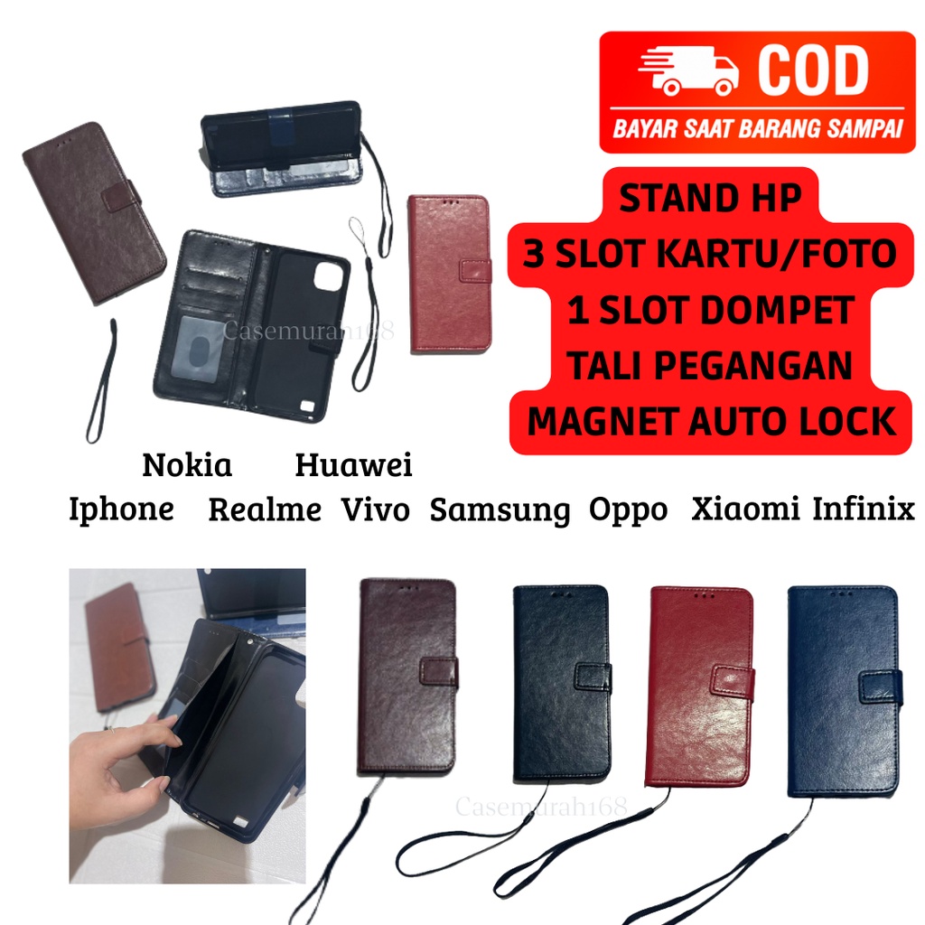 LEATHER CASE OPPO F11/F11 PRO/F17 PRO/F19/F19 PRO/F1S/F3/F3+/F5/F7/F9/F9 PRO/FLIP COVER/FLIPCOVER/CA