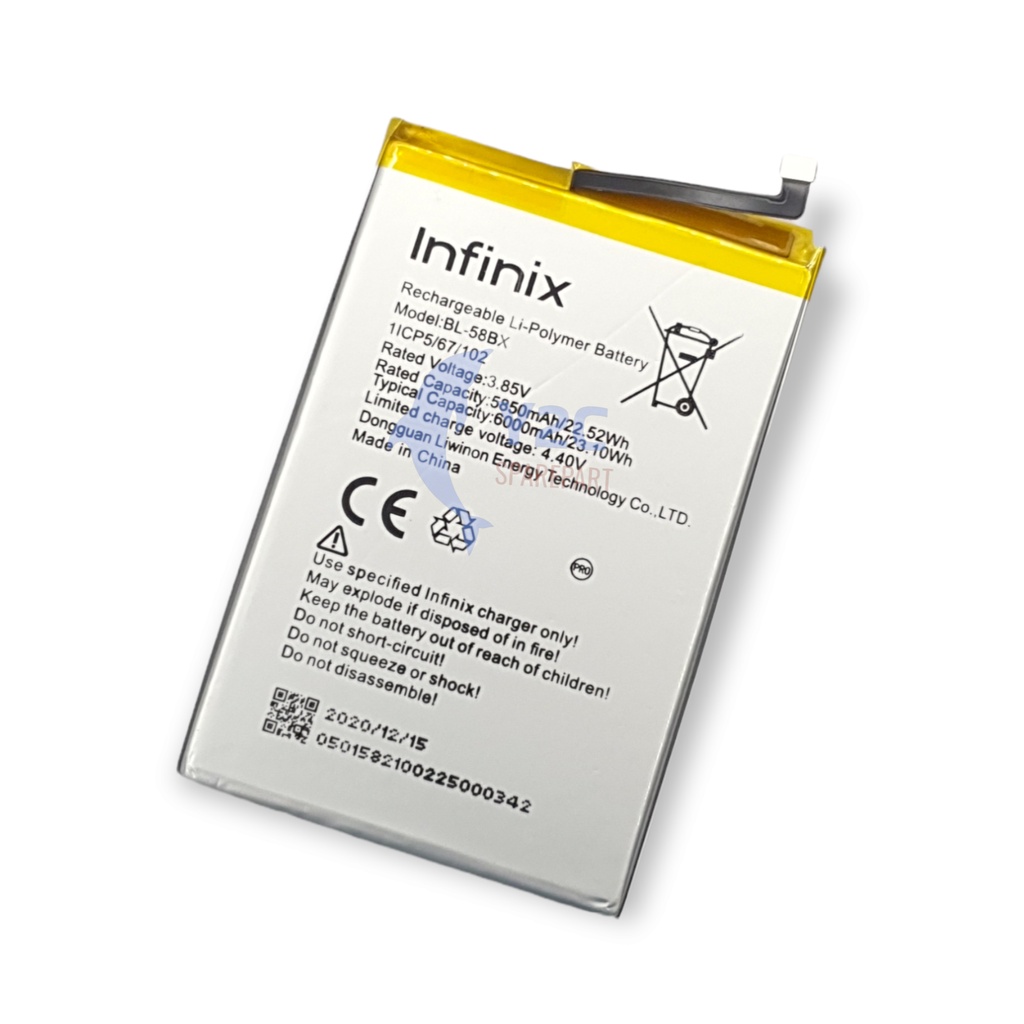 BATERAI INFINIX HOT 9 PLAY / HOT 10 PLAY / HOT 11 PLAY / HOT 12 PLAY / BL-58BX ORIGINAL OEM / BATREI BATRAI BATRE BATERE