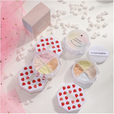 LAMEILA 5076 Empat Warna Loose Powder Makeup Powder Concealer Tahan Lama Alas Bedak Pelembab