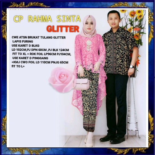 Set Kebaya Batik Couple Set Kondangan Brokat Batik Sarimbit Baju Pesta Brokat Set Alita Murah Ori