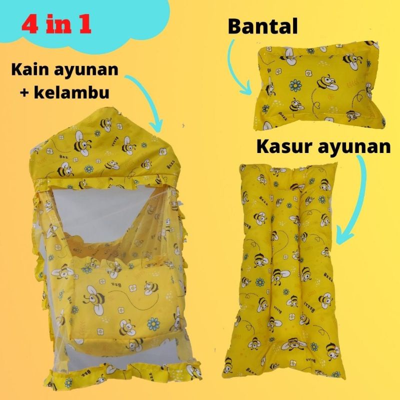 kain ayunan set kelambu plus kasur